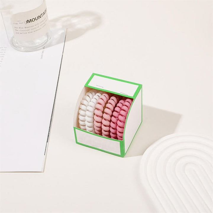 SOHO Thia Élastiques à cheveux en spirale, 6 pièces - Rose - Accessoires pour cheveux | Fashiongirl