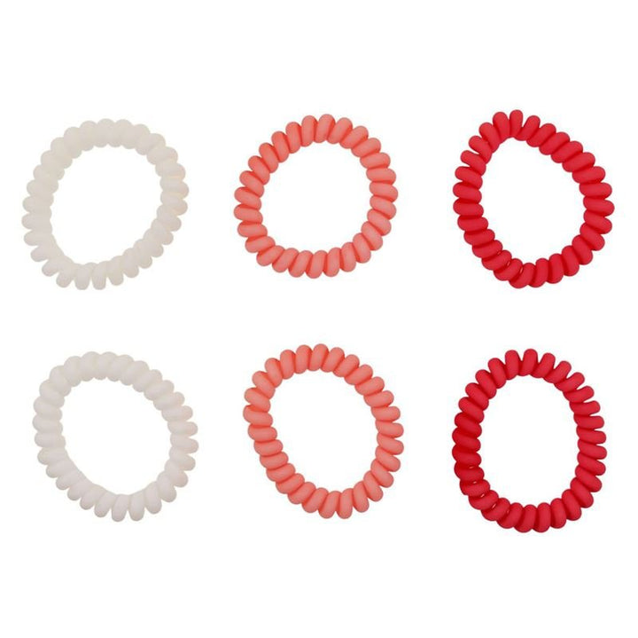 SOHO Thia Élastiques à cheveux en spirale, 6 pièces - Rose - Accessoires pour cheveux | Fashiongirl
