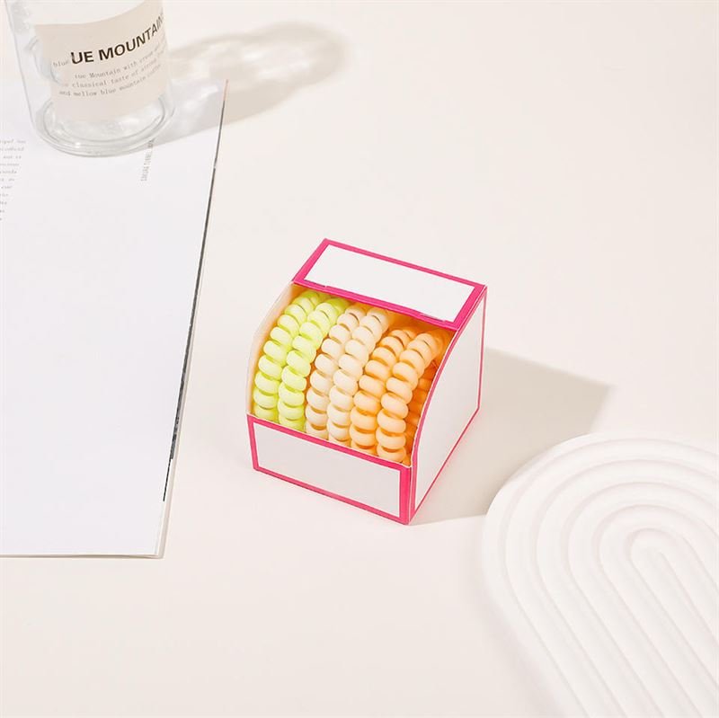 SOHO Thia Spiral Hair elastics, 6 pcs - Sun - Hair Accessories | Fashiongirl