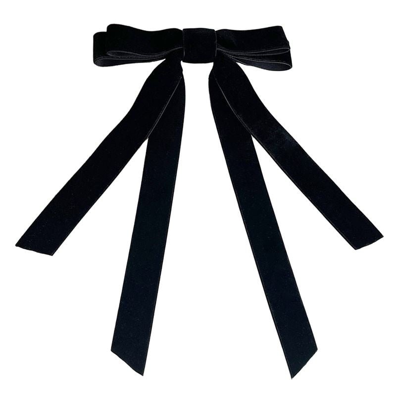 SOHO Vania Velvet Bow Hair Clip - Black - Hair Accessories | Fashiongirl