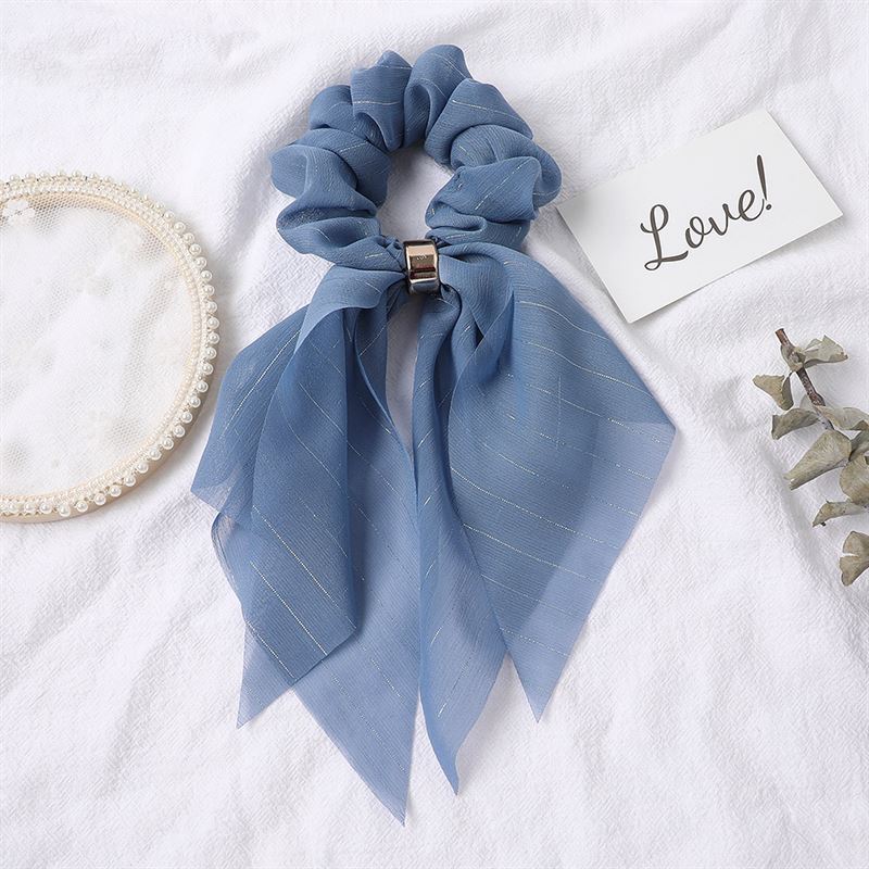SOHO Vina Scrunchie with scarf - Blue - Hair Accessories