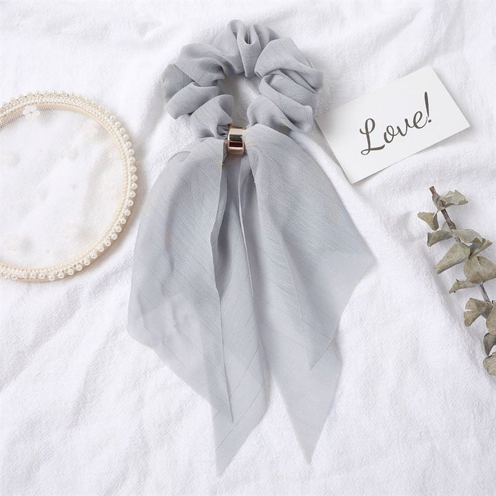 SOHO Vina Scrunchie with scarf - Grey - Hair Accessories