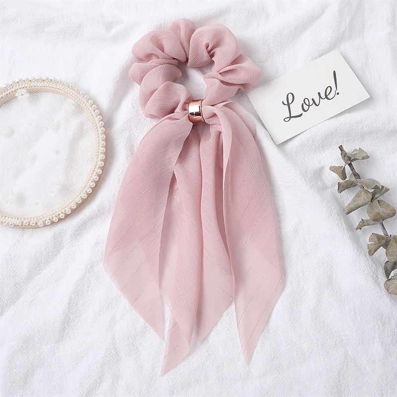 SOHO Vina Scrunchie with scarf - Pink - Hair Accessories