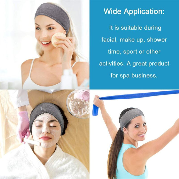 Bandeau de spa avec fermeture Velcro, gris - Accessoires pour cheveux | Fashiongirl