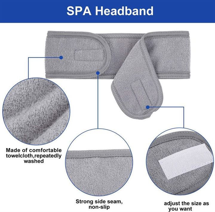Bandeau de spa avec fermeture Velcro, gris - Accessoires pour cheveux | Fashiongirl