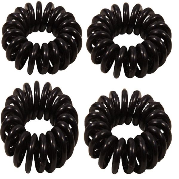 Élastiques en spirale - Noir 4 pièces - | Fashiongirl