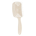 Brosse démêlante TBC - Brosse creuse pour cheveux secs et mouillés - Beige - Accessoire de coiffure