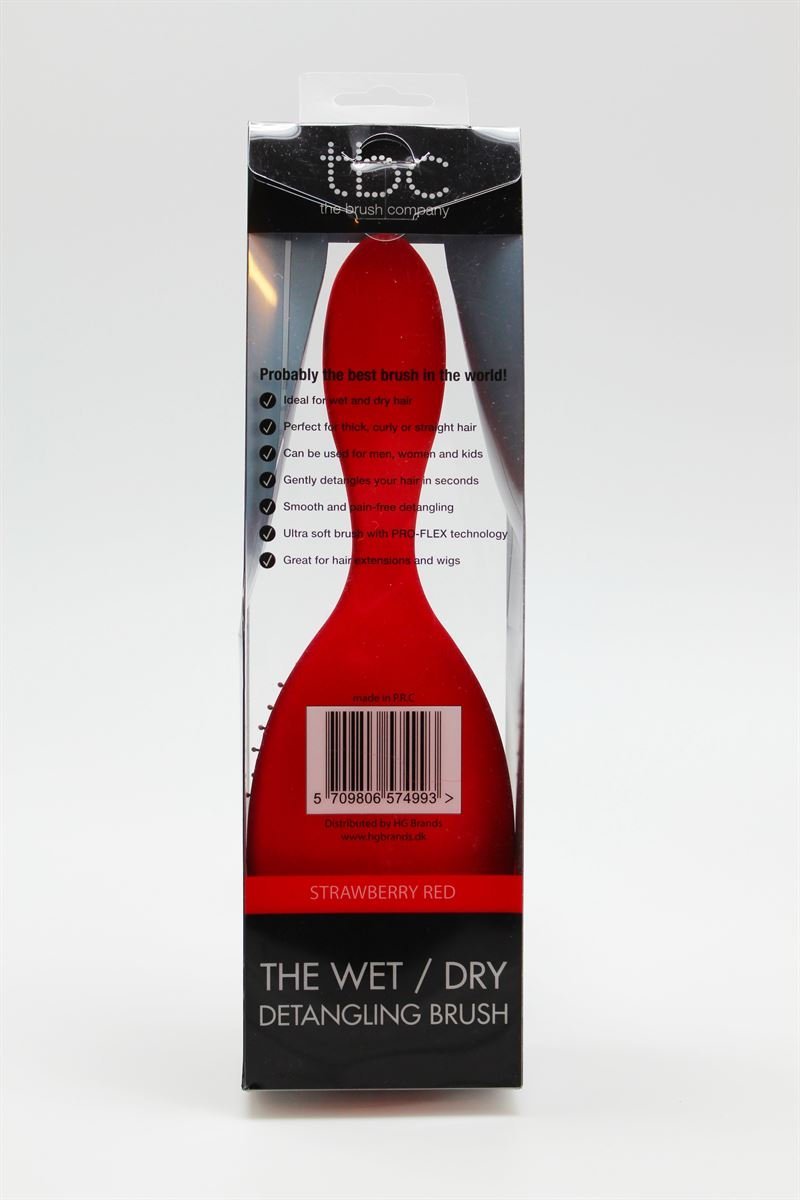 À confirmer Brosse démêlante Wet & Dry Brush - Rouge fraise - Accessoire de coiffure