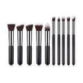 Pinceaux de maquillage Technique PRO, argent/noir - 10 pièces - 