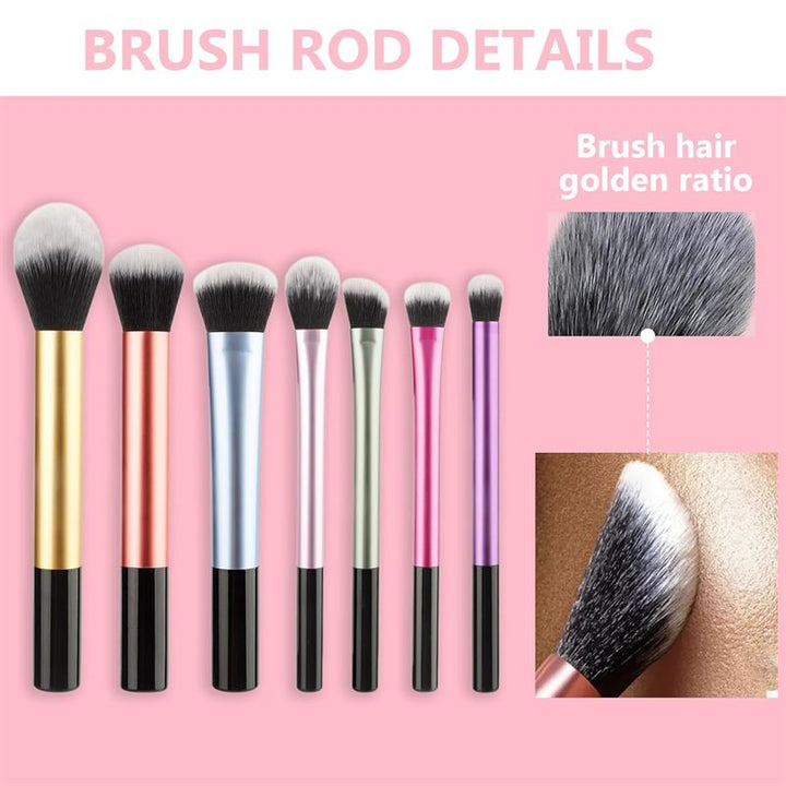 Technique PRO Rainbow Pastel Makeup Brush Set - 7 pièces - Accessoires pour cheveux