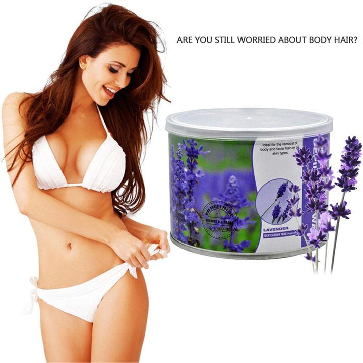 UNIQ Depilatory wax for hair removal, lavender - 400g tin - | Fashiongirl