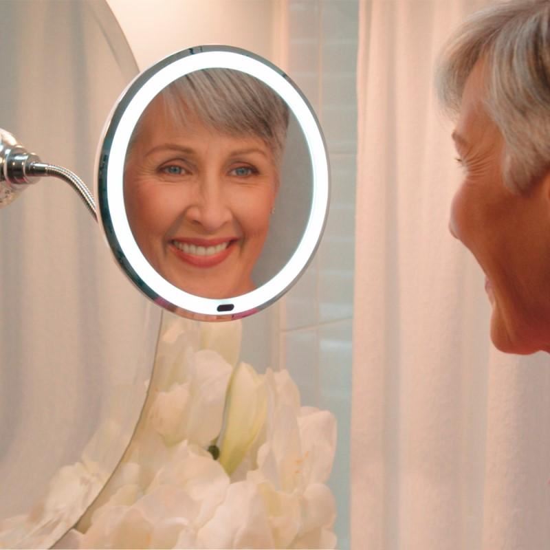 Miroir flexible UNIQ avec éclairage LED et grossissement 10x - | Fashiongirl