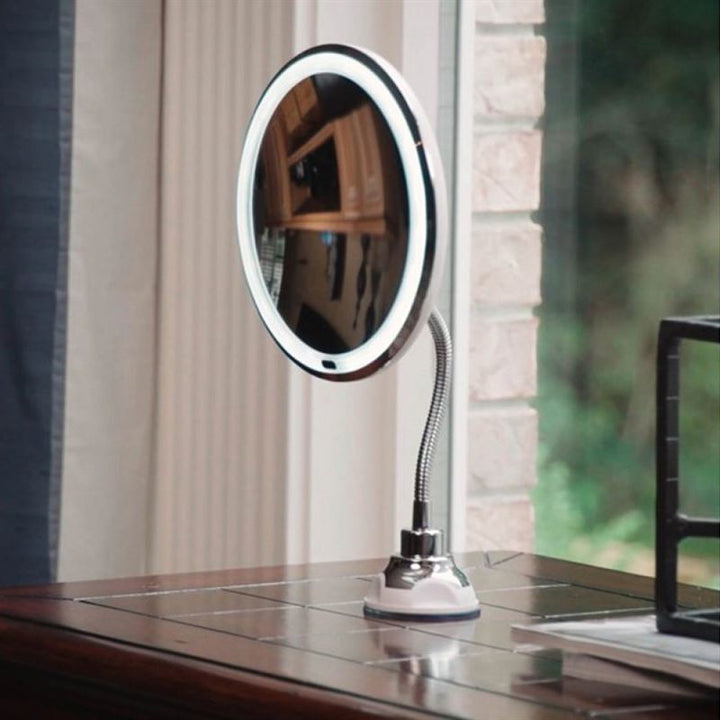 Miroir flexible UNIQ avec éclairage LED et grossissement 10x - | Fashiongirl