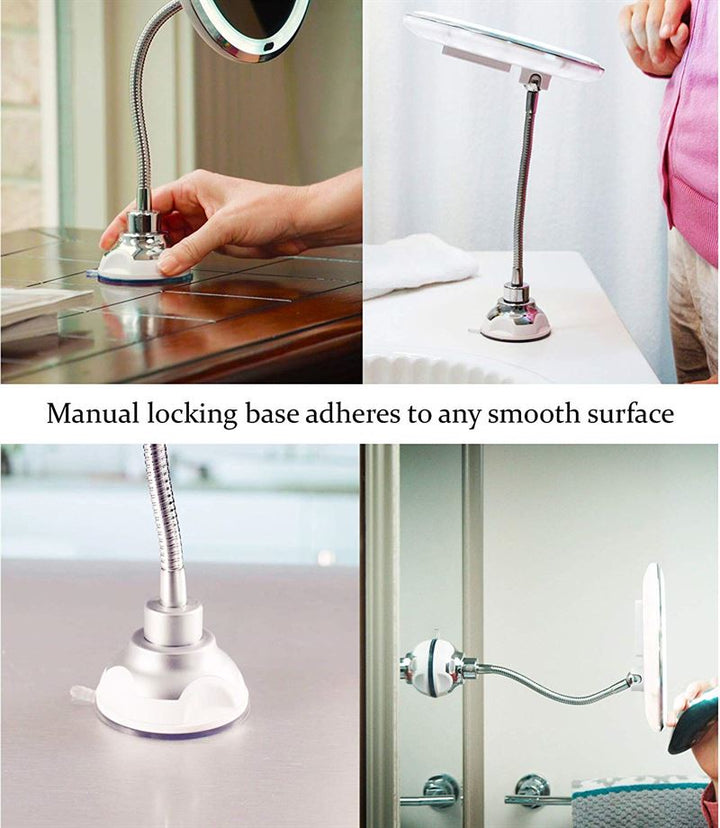 Miroir flexible UNIQ avec éclairage LED et grossissement 10x - | Fashiongirl