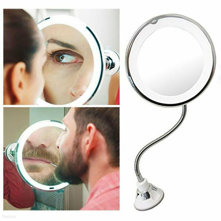 Miroir flexible UNIQ avec éclairage LED et grossissement 10x - | Fashiongirl