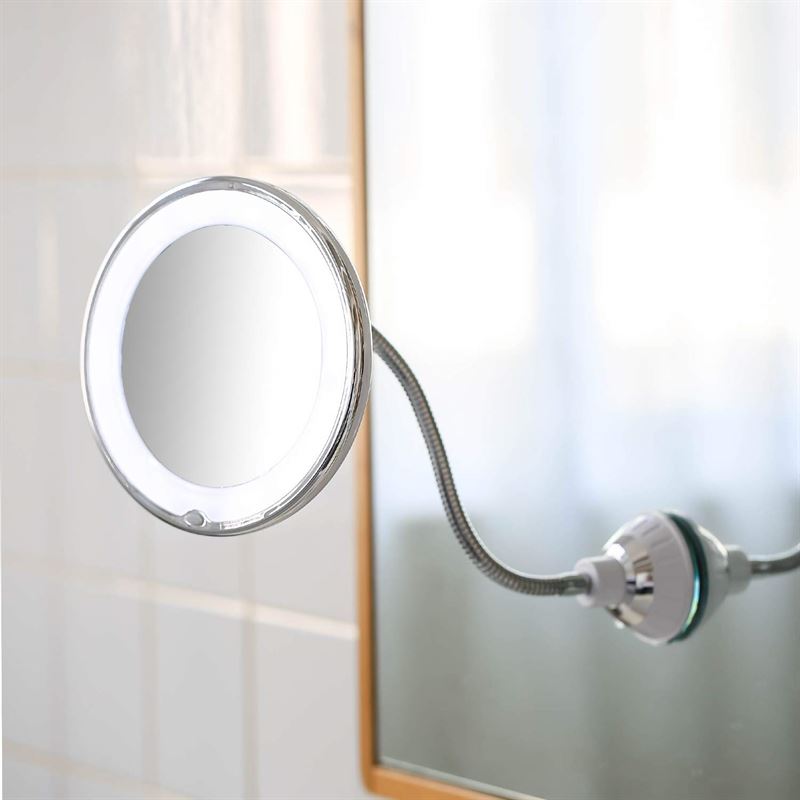 Miroir flexible UNIQ avec éclairage LED et grossissement 10x - | Fashiongirl
