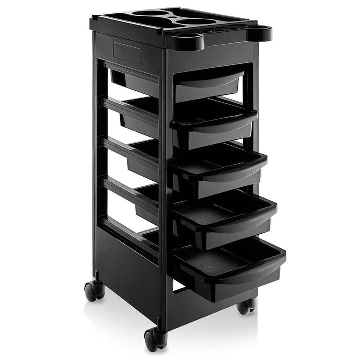Chariot de coiffure UNIQ / table à roulettes - Noir - | Fashiongirl
