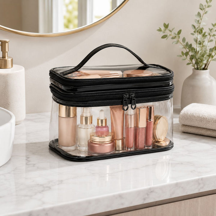 UNIQ Hubbel Clear Toiletry Bag Travel Makeup Bag - Black – image 6