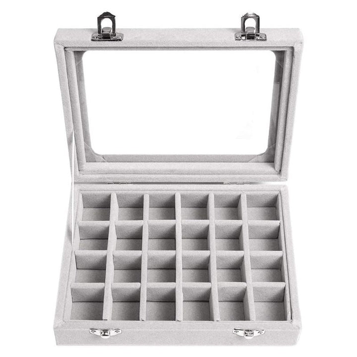 UNIQ Jewellery Box in Grey Velour - Jewelry Box