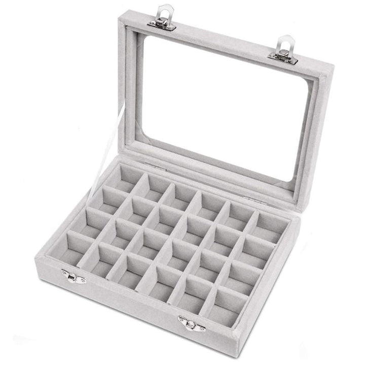 UNIQ Jewellery Box in Grey Velour - Jewelry Box