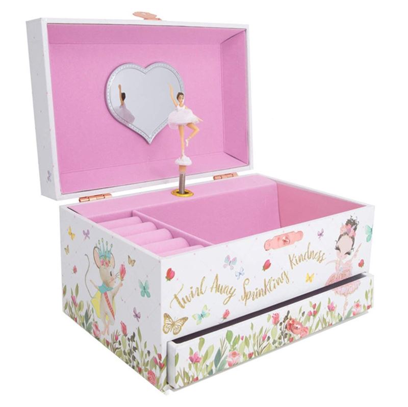 UNIQ Kids Jewellery Box with Music Ballerina - White - Jewelry Box