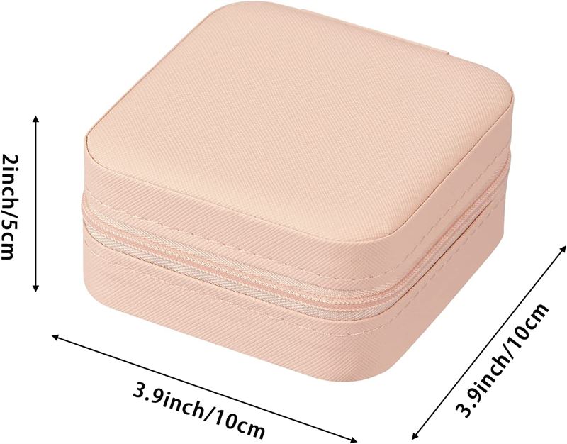 UNIQ Leatherette jewellery box for earrings - Pink Square - pink - Jewelry Box