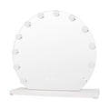 Le miroir de maquillage rond UNIQ London de UNIQ est doté d'une base blanche, de 12 ampoules LED et de commandes tactiles, ce qui le rend parfait pour un maquillage impeccable.