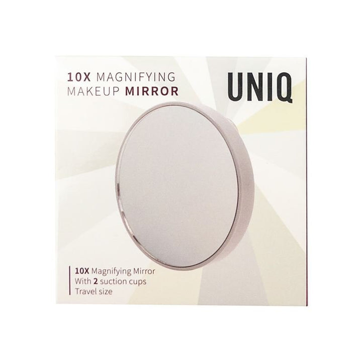 Miroir de maquillage UNIQ avec grossissement 10X et ventouse - Blanc - | Fashiongirl