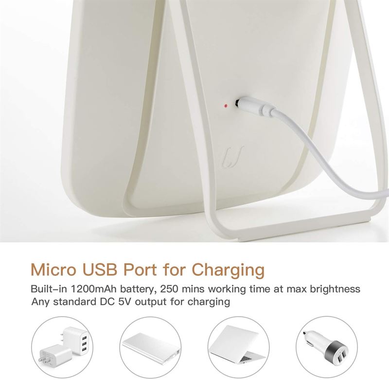 Miroir de maquillage UNIQ avec éclairage LED tactile réglable - blanc - | Fashiongirl
