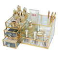 Organisateur de maquillage UNIQ à deux tiroirs - Or - | Fashiongirl