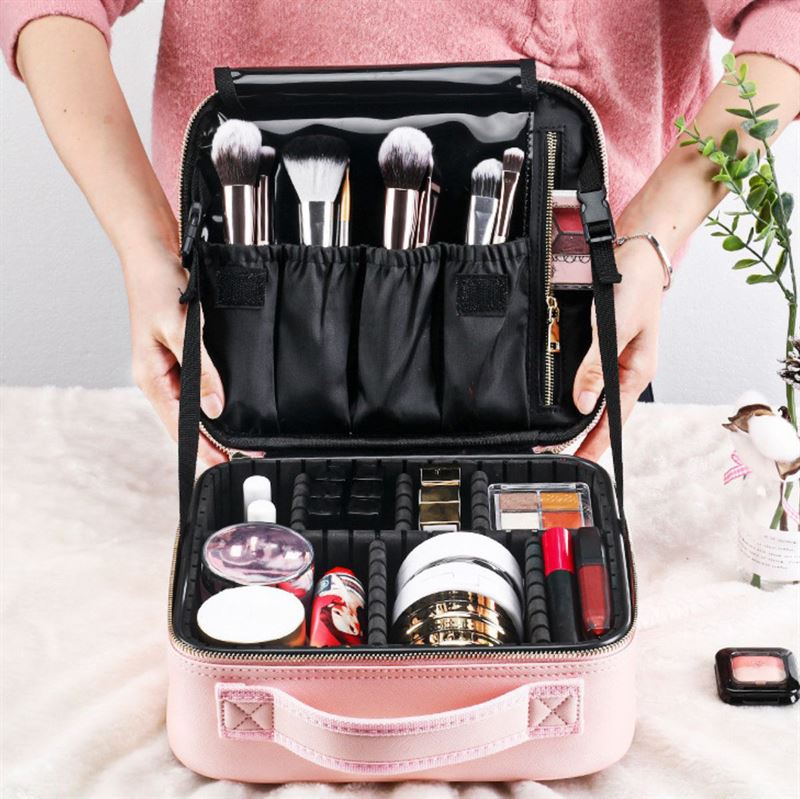 UNIQ makeup travel bag - Toiletry bag / Cosmetic bag for all your makeup - Rose - | Fashiongirl