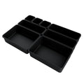 Ensemble de rangement à tiroirs UNIQ avec 8 boîtes - Noir - | Fashiongirl