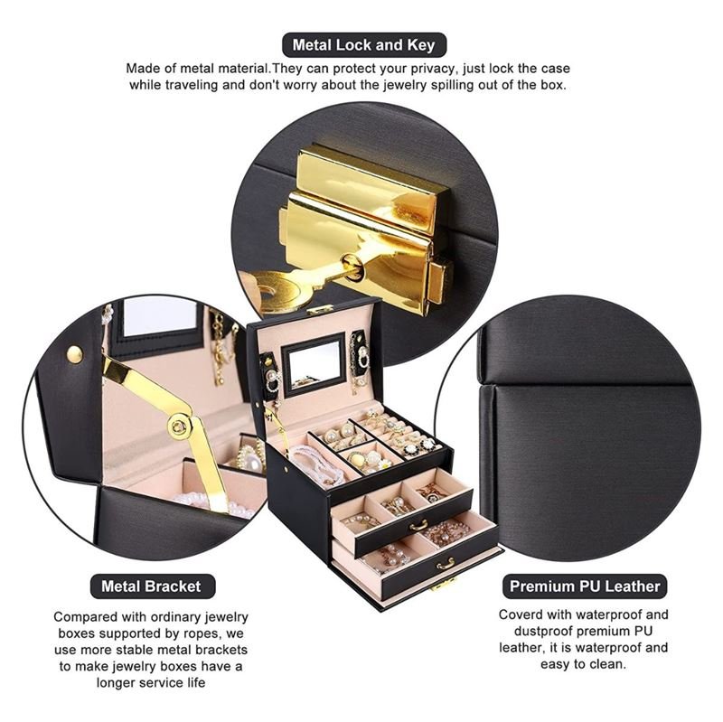 UNIQ Nellia Jewellery Box - Black - Jewelry Box