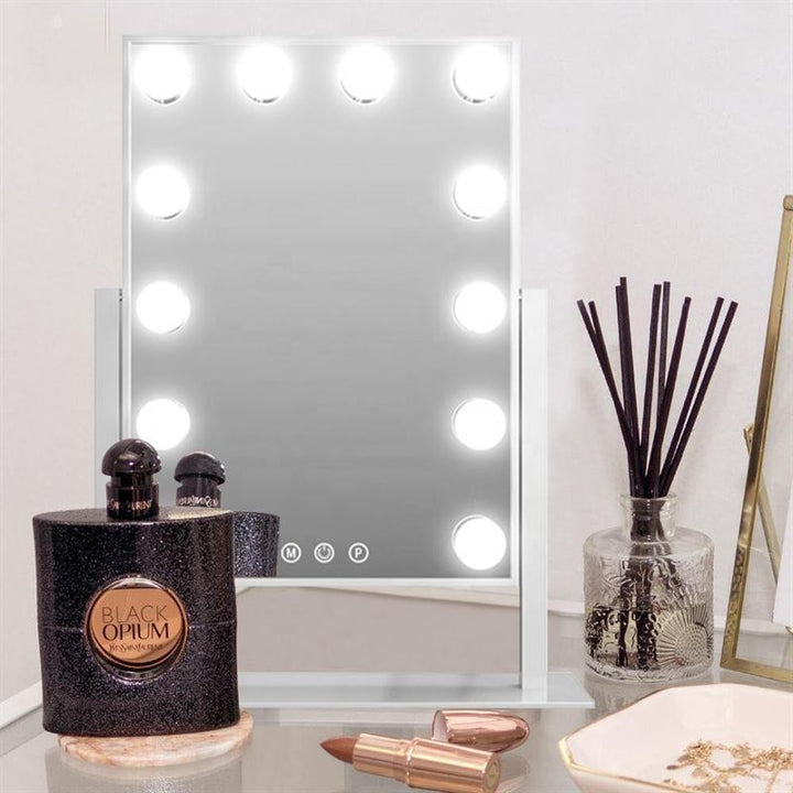 UNIQ New York Mega - Makeup mirror 12 bulbs - White - | Fashiongirl