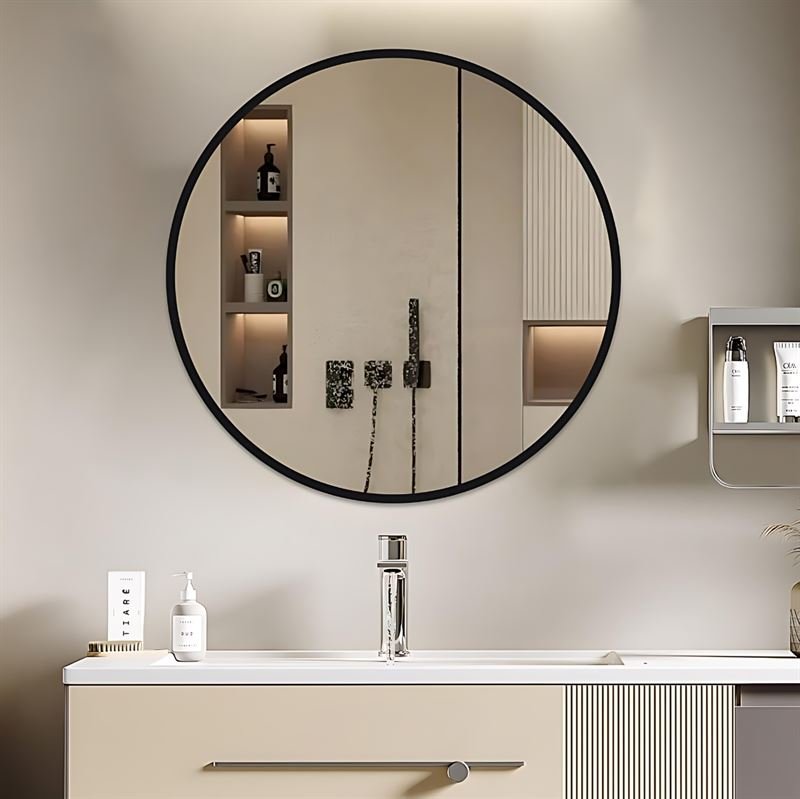 UNIQ Oslo Round Mirror - Ø50 cm Black - | Fashiongirl