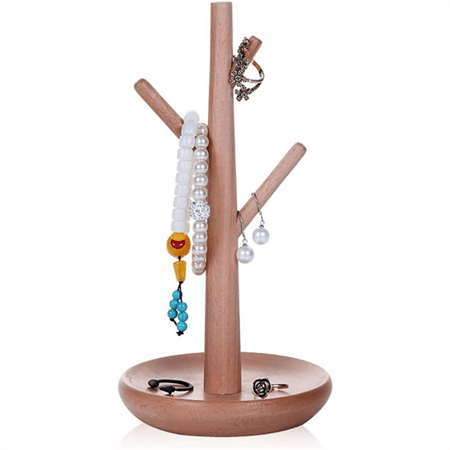 UNIQ Pine Jewellery Tree in Light Beech Wood - 23 cm - | Fashiongirl