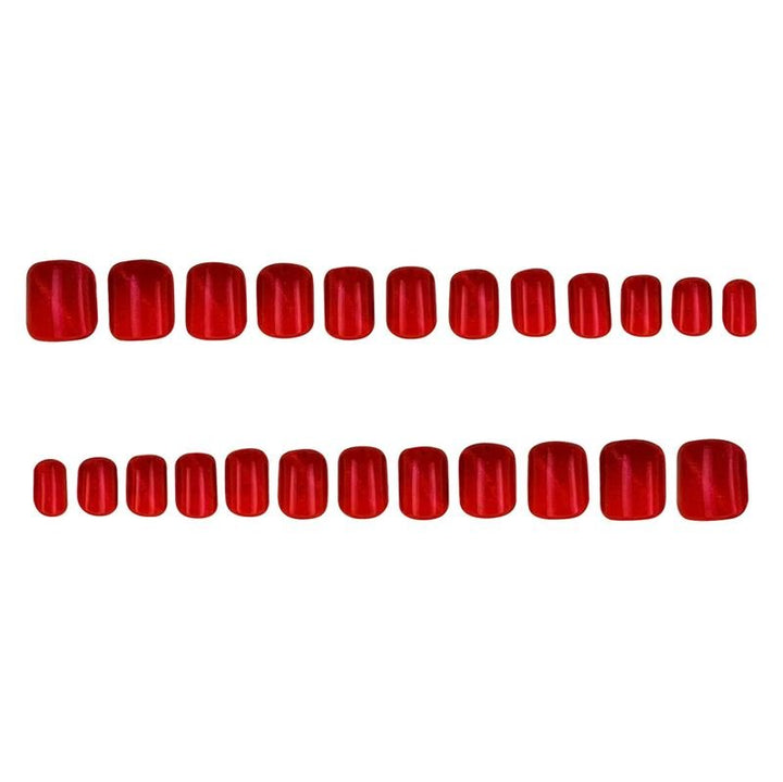 UNIQ Press On Nails with Glue - Red Cat Eye - | Fashiongirl