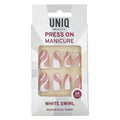 Faux ongles UNIQ avec colle - White Swirl - | Fashiongirl