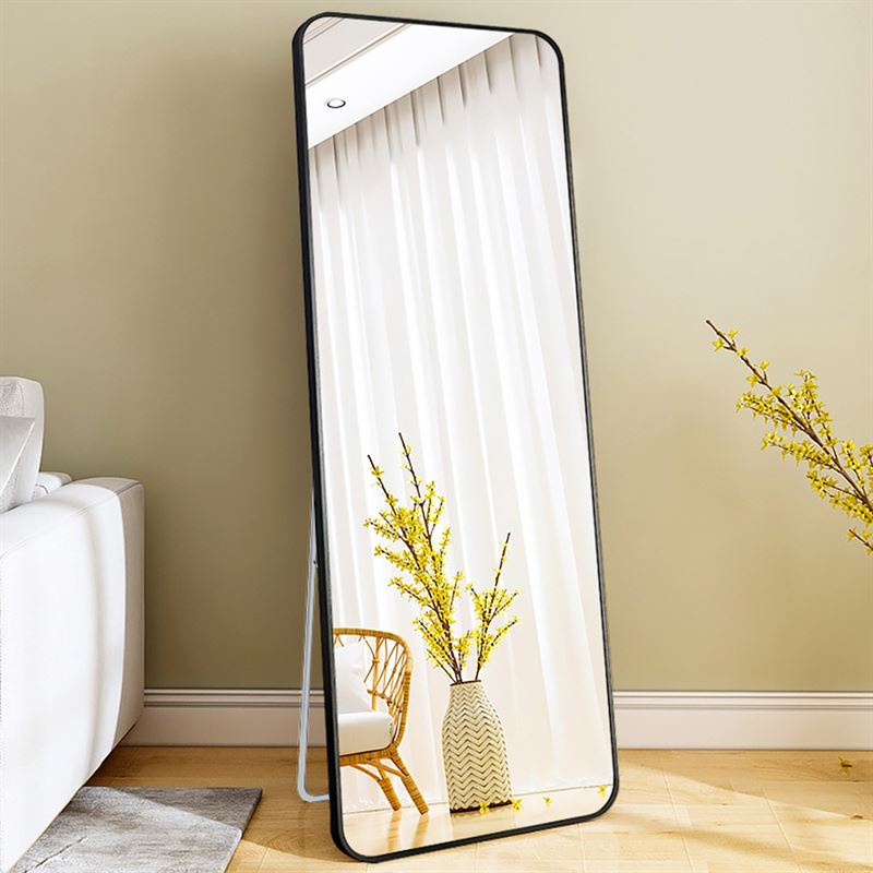Miroir mural/de sol UNIQ Replica en aluminium/verre, 80 x 180 cm - Noir - | Fashiongirl