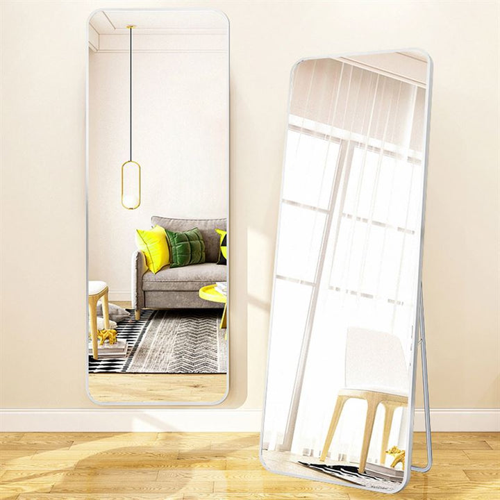 Miroir mural/miroir sur pied UNIQ en aluminium/verre, 80 x 180 cm - Blanc - | Fashiongirl