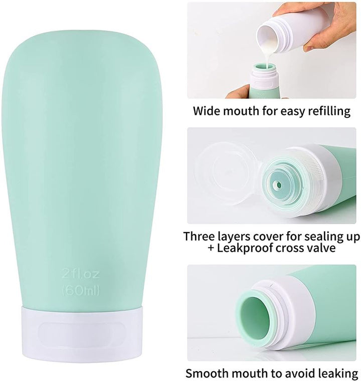 Flacons de voyage réutilisables en silicone UNIQ - 4 tubes (60 ml) - | Fashiongirl