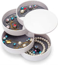 UNIQ Boîte à bijoux / organiseur rotatif rond à 4 compartiments - Blanc - Boîte à bijoux