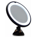 Miroir rond UNIQ avec éclairage LED et ventouse x10 Miroir grossissant - Noir - | Fashiongirl
