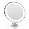 Miroir rond UNIQ avec éclairage LED et ventouse x10 Miroir grossissant - Blanc - | Fashiongirl