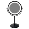Miroir de table UNIQ avec LED et grossissement 10X - Noir mat - | Fashiongirl