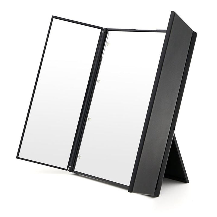 Miroir de maquillage pliable UNIQ Vanity Tri avec éclairage LED, noir - | Fashiongirl