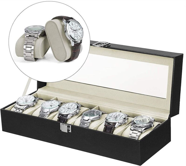 Boîte à montres UNIQ / Boîte à montres en cuir pour 6 montres - unisexe - | Fashiongirl