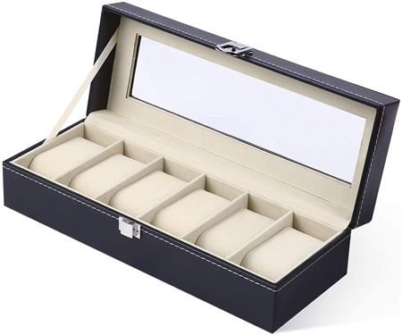 Boîte à montres UNIQ / Boîte à montres en cuir pour 6 montres - unisexe - | Fashiongirl
