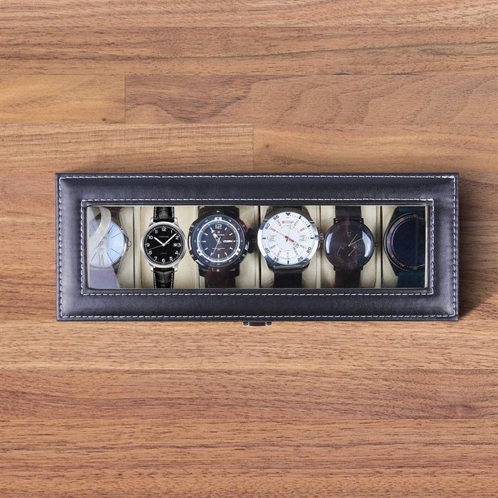 Boîte à montres UNIQ / Boîte à montres en cuir pour 6 montres - unisexe - | Fashiongirl