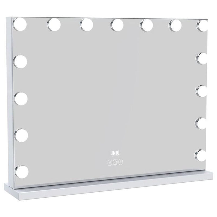 UNIQ XL Miroir Hollywood avec éclairage LED – Miroir maquillage blanc (Dimmable • 3 tons de lumière • Commande tactile)